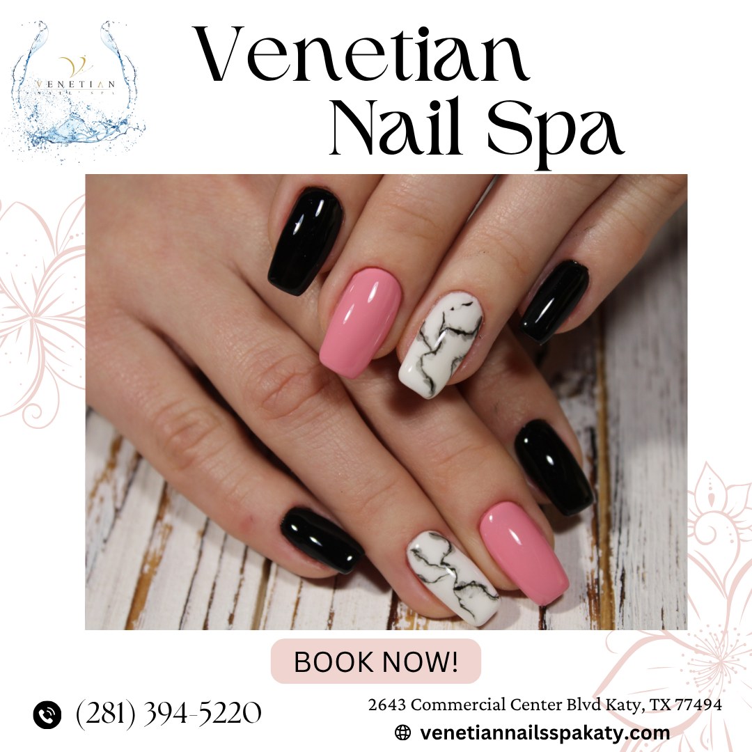 Acrylic nail extensions applied at nail salon 77494